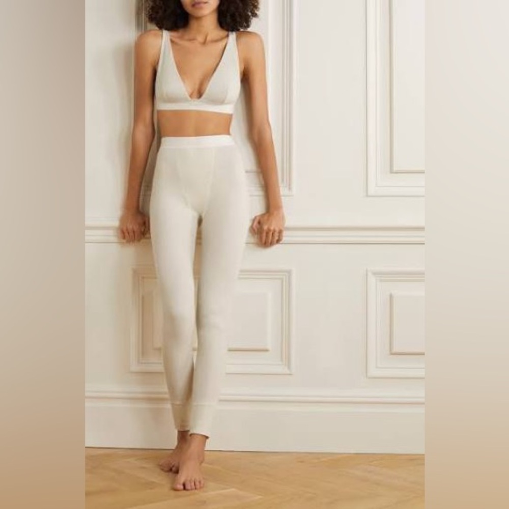 SKIMS Cotton Rib Legging in bone size Small